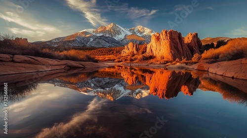 Pikes Peak at Garden of the Gods Reflection © usman