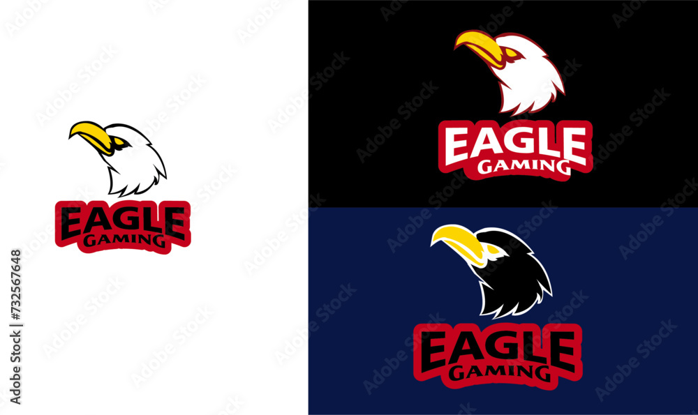 Obraz premium card with bird, Gaming Logo, Gaming Eagle logo, Logo, Bird Eagle Logo,