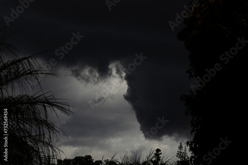 very cloudy and dar sky before heavy rain