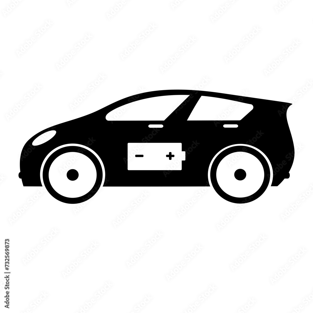 Electric Car EV Battery Filled Icon | Battery with Plus and Minus Symbol | Charging Icon Electric Car EV Battery Filled Icon | Battery with Plus and Minus Symbol | Charging Icon