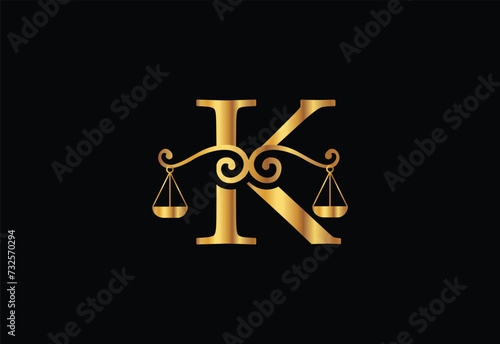 Low firm logo with latter K vector template, Justice logo, Equality, judgement logo vector illustration