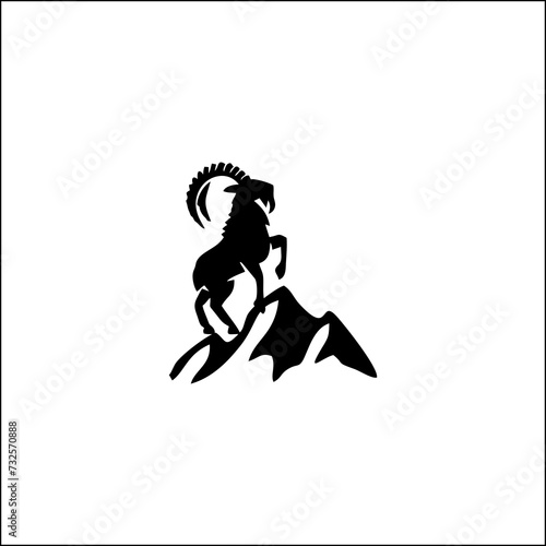 goat logo design vector silhouette illustration