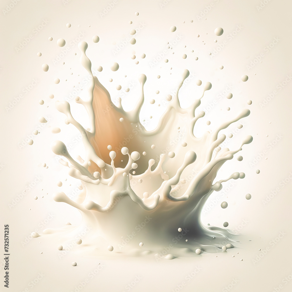splashes of milk. Abstract image. AI generation
