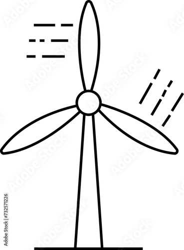 Wind turbine outline icon silhouettes. Windmill black line vector isolated on transparent background. Wind power icons. Alternative energy symbols. EPS 10 for graphic and web design.
