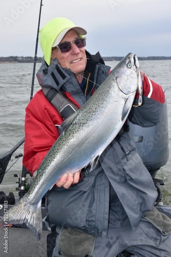 Angler with a Chinook salmon 