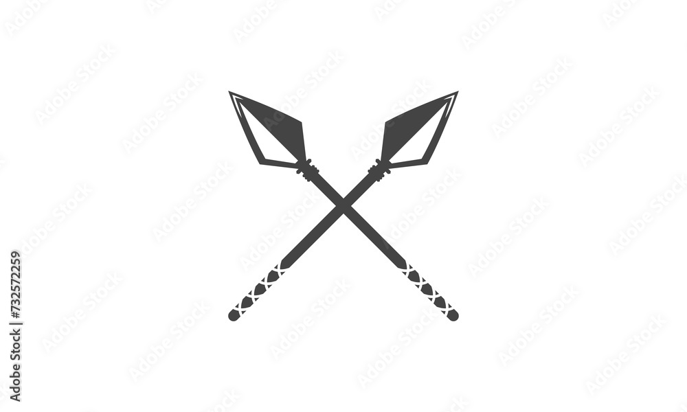 Spear warrior logo vector design
