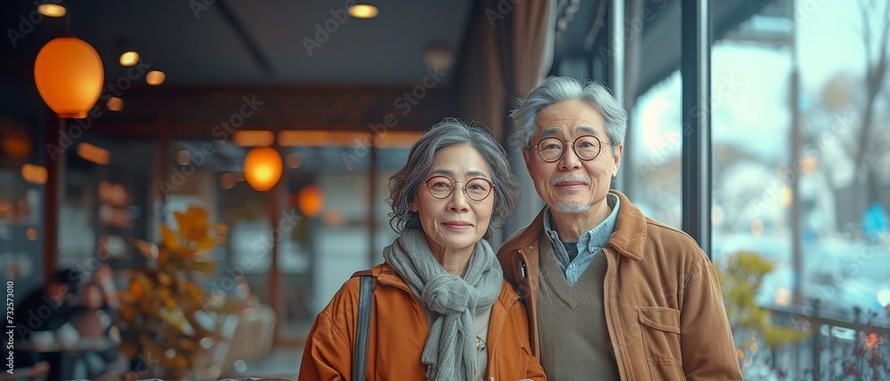 Sitting on the bed, preparing bags, and making plans to travel after retirement is a charming elderly Asian couple.