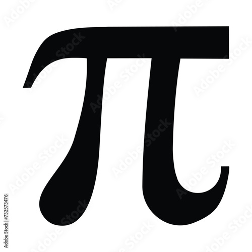 Pi greek letter icon, Pi symbol isolated vector illustration photo