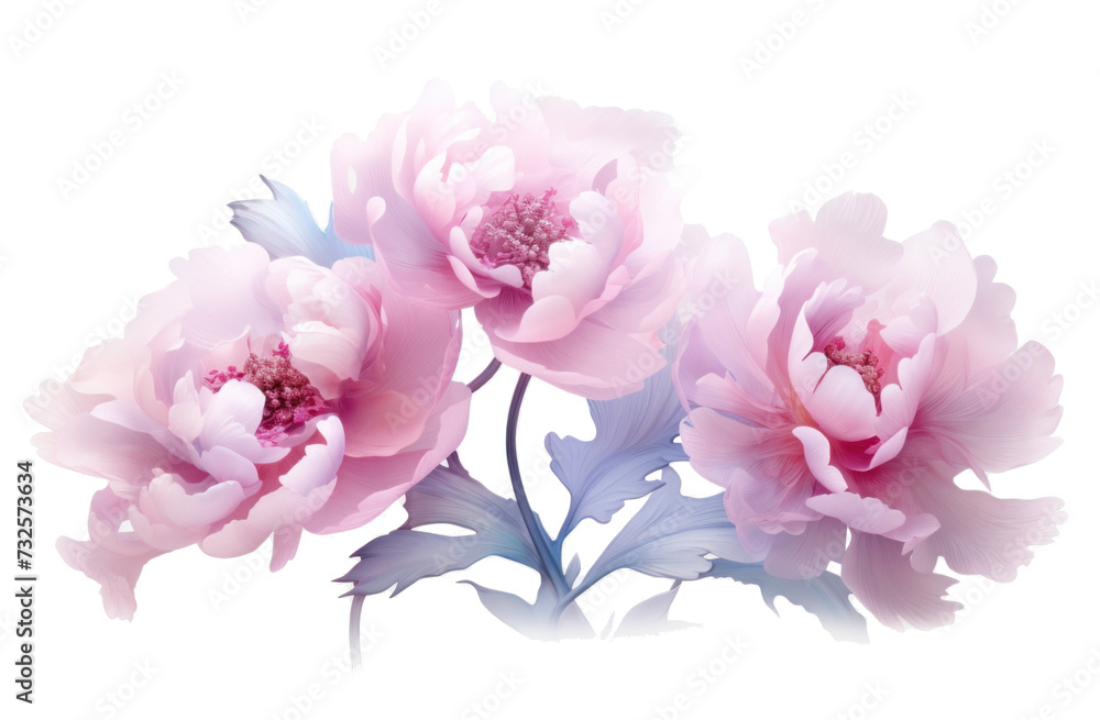 peonies in spring on a transparent background