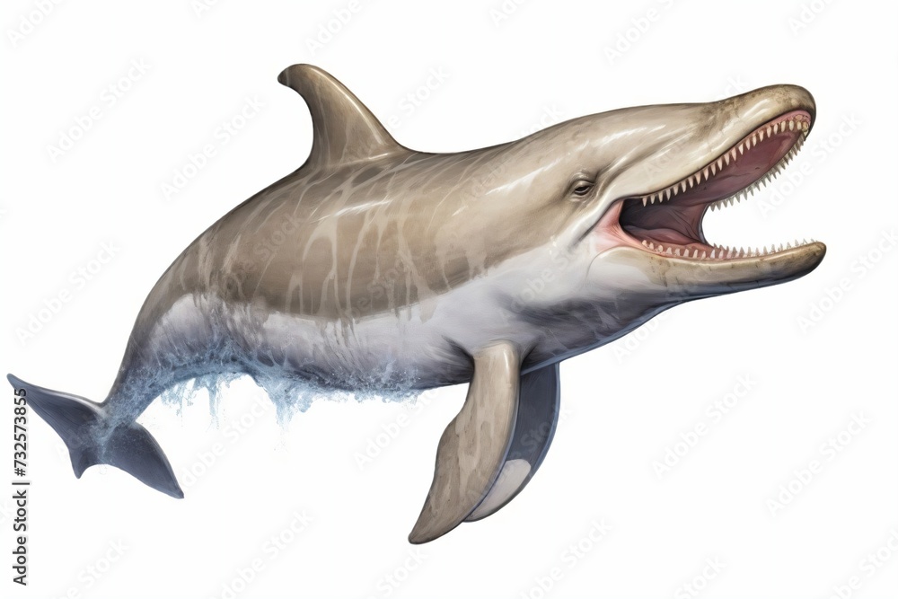 Fototapeta premium dolphin isolated on white background
