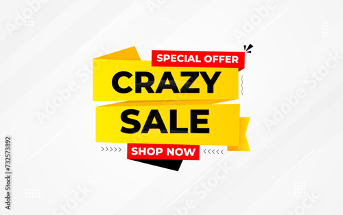 Crazy Sale offer Background. Sale banner design template. Vector illustration. Market promotion banner and crazy discount announcement background vector illustration.