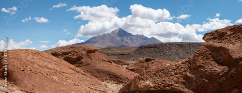 The Ollagüe volcano, Potosi, Bolivia near the border with Chile