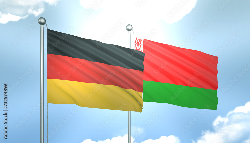 Germany and Belarus Flag Together A Concept of Realations Germany and Belarus Flag Together A Concept of Realations