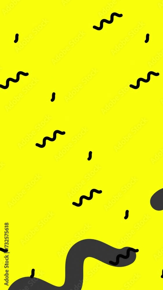 Diagonally moving black color zigzag line stripes over yellow color background. Motion graphics animated background. Abstract flat animated Background for animation typography or presentation. Diagonally moving black color zigzag line stripes over yellow color background. Motion graphics animated background. Abstract flat animated Background for animation typography or presentation.