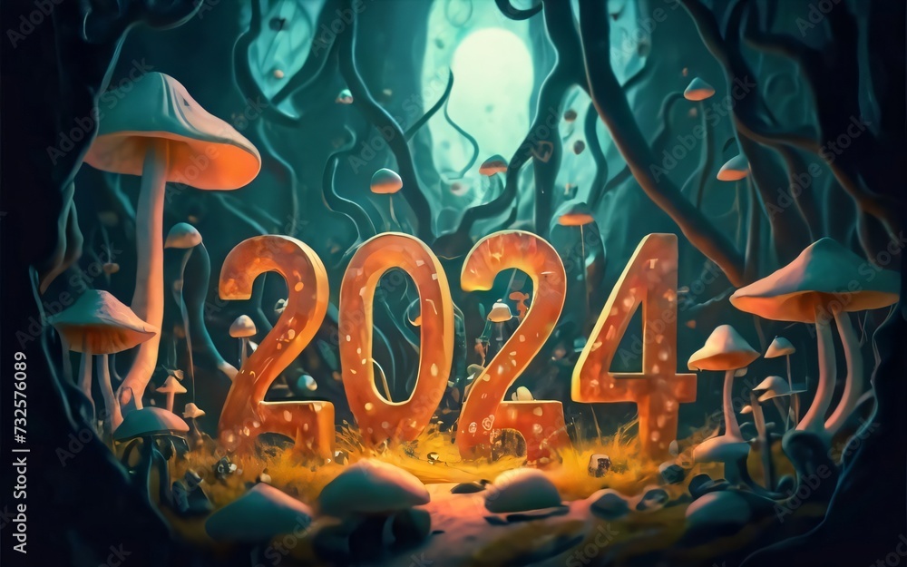Obraz premium happy new year 2024
