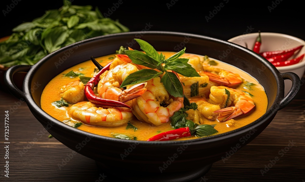 Bowl of Shrimp and Vegetable Soup