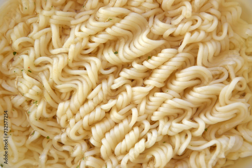 Texture of boiled instant noodles of ramen