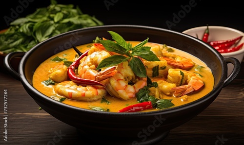 Bowl of Shrimp and Vegetable Soup