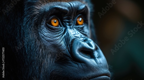 A captivating portrait of a majestic gorilla exuding strength and intelligence.