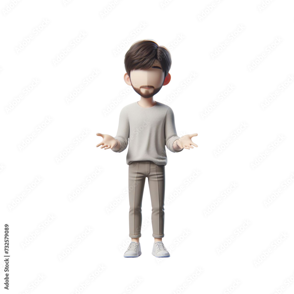 3D Render Faceless Muslim Expression and Gesture Avatar 3D Render Faceless Muslim Expression and Gesture Avatar
