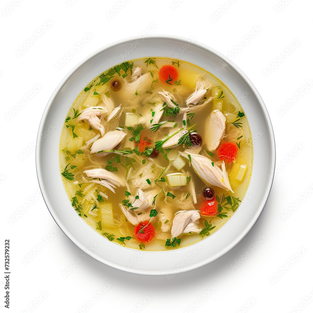 Chicken soup with vegetables closeup Chicken soup with vegetables closeup