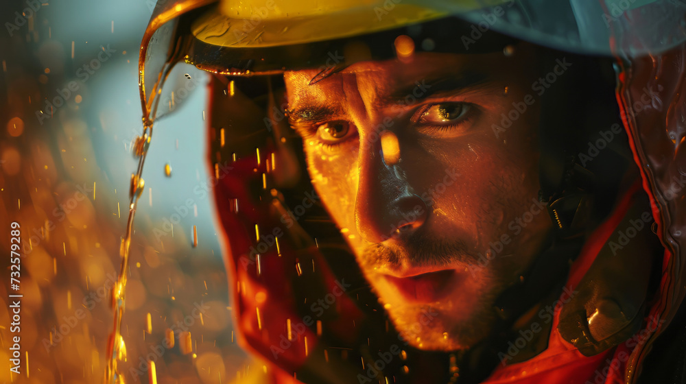 Portrait of firefighter Portrait of firefighter