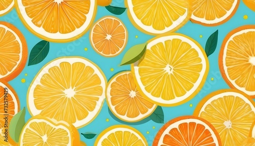 seamless background with citrus fruits