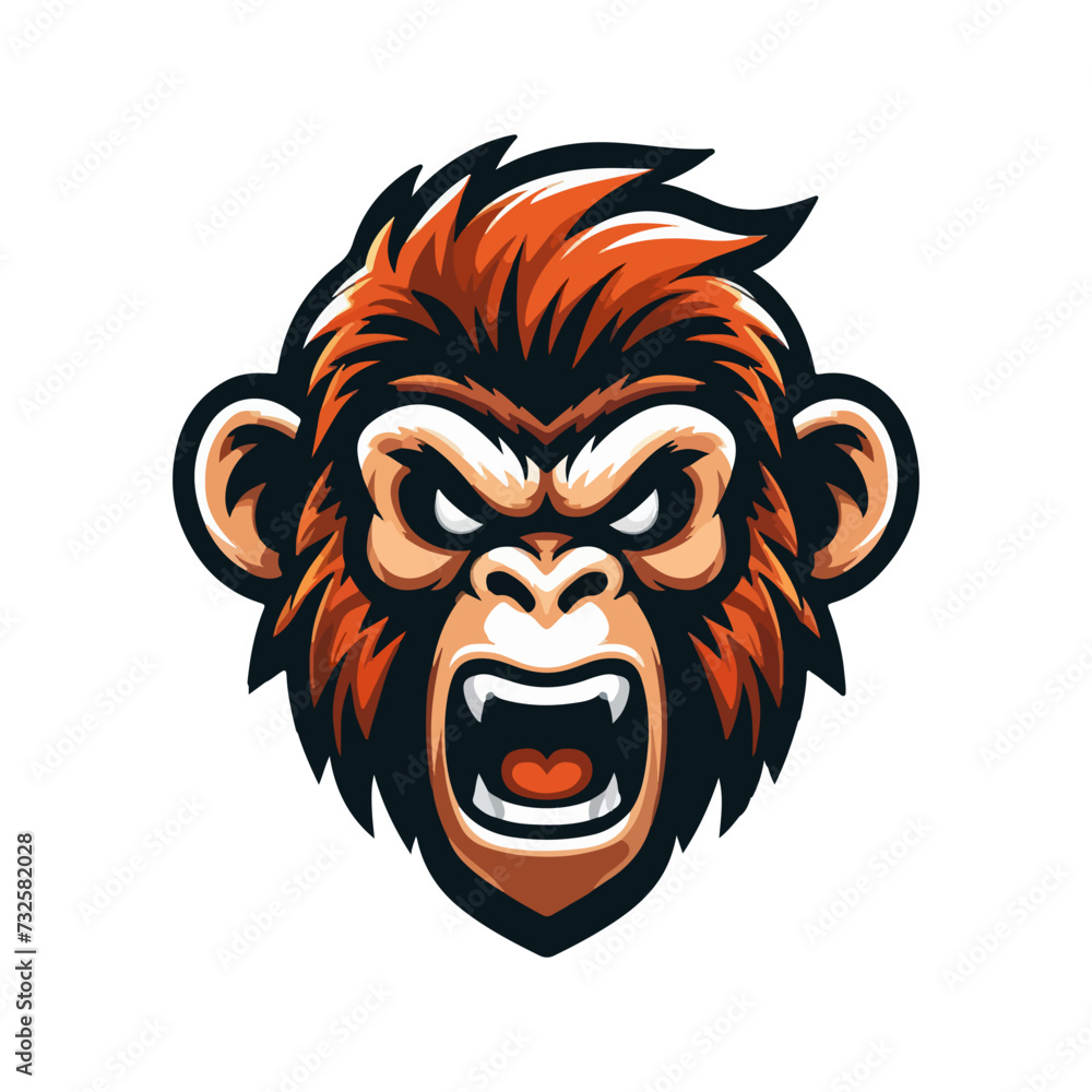 angry monkey mascot logo vector illustration