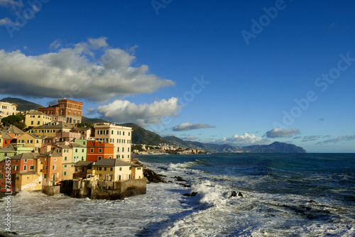 Borgo marinaro durante la mareggiata, Genova