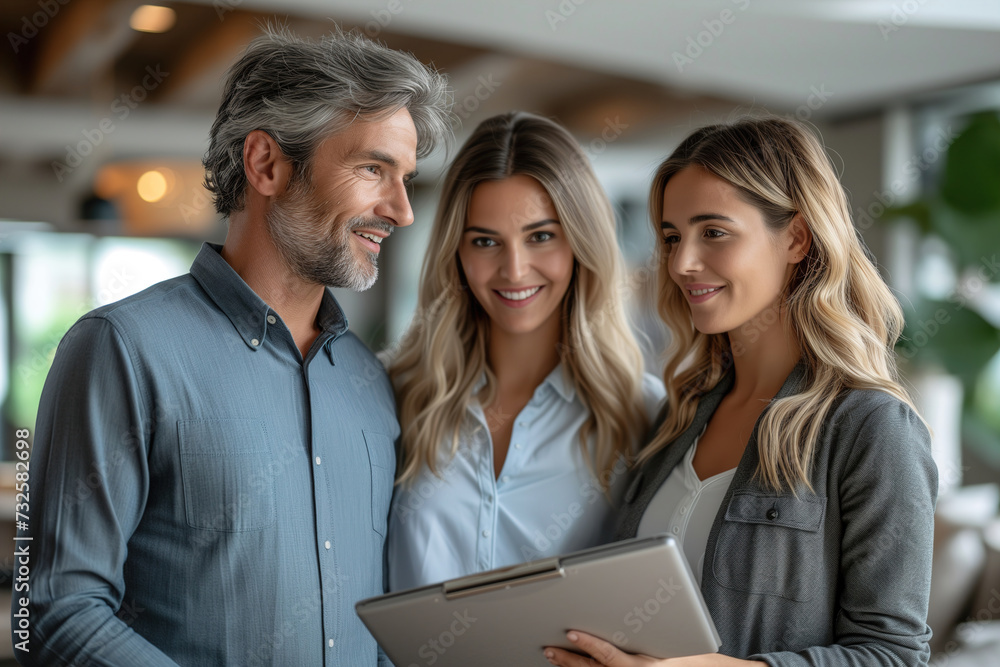 Real Estate Professionals Discussing Property Details Real Estate Professionals Discussing Property Details