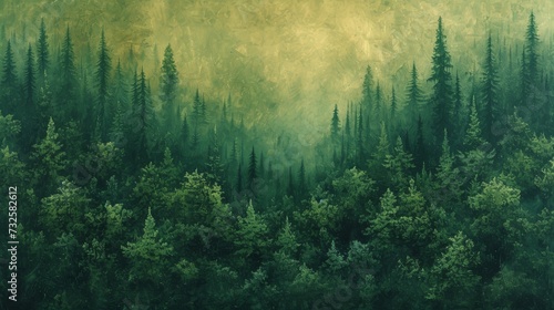 forest  in the fog