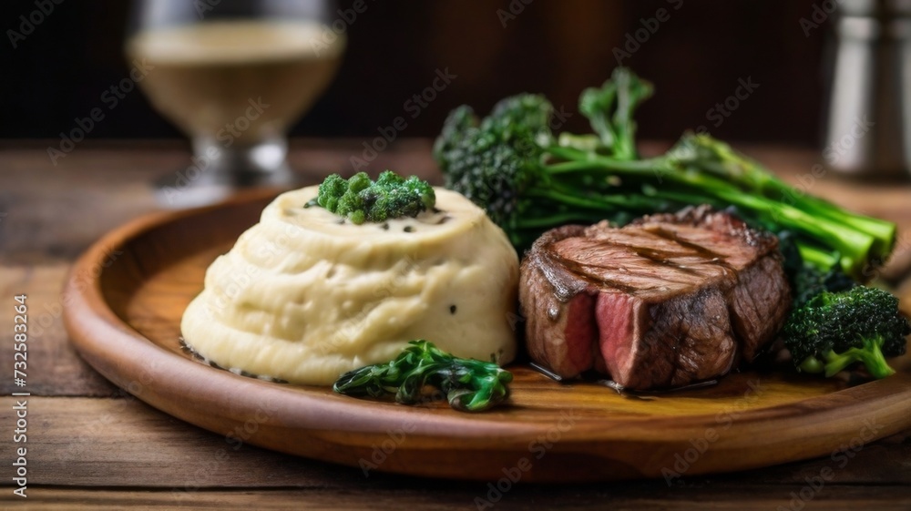 Mouthwatering filet mignon served with a creamy peppercorn sauce Mouthwatering filet mignon served with a creamy peppercorn sauce