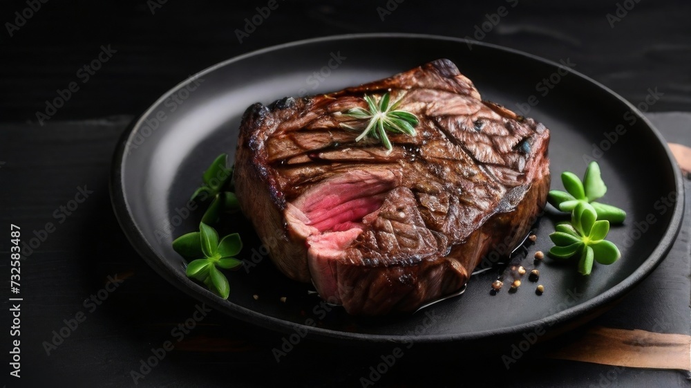 Succulent ribeye steak cooked to perfection, showcasing Succulent ribeye steak cooked to perfection, showcasing