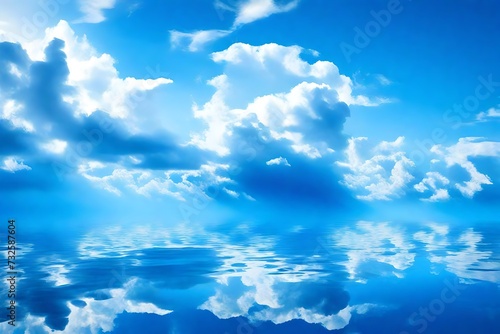 Sky and water in fresh blue colors. © MISHAL