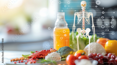 Nutritional Science for Bone Health: Osteoporosis Prevention with Calcium-Rich Diet Concept