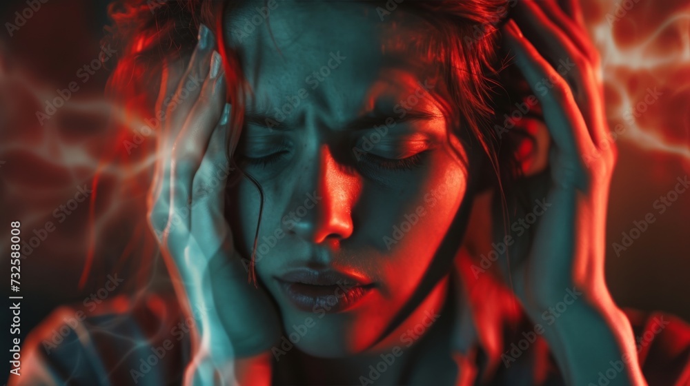 A sleepless man suffers from insomnia, sleep apnea, or stress. Tired and exhausted guy. Headache or migraine. Awake in the night. A frustrated person with problem Tired and exhausted guy. A sleepless man suffers from insomnia, sleep apnea, or stress. Tired and exhausted guy. Headache or migraine. Awake in the night. A frustrated person with problem Tired and exhausted guy.