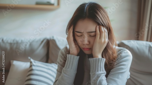 A sleepless man suffers from insomnia, sleep apnea, or stress. Tired and exhausted guy. Headache or migraine. Awake in the night. A frustrated person with problem Tired and exhausted guy.