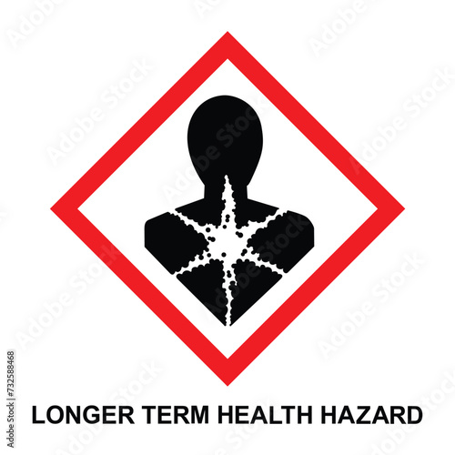 GHS hazard pictogram - LONGER TERM HEALTH HAZARD , hazard warning sign LONGER TERM HEALTH HAZARD , isolated vector illustration