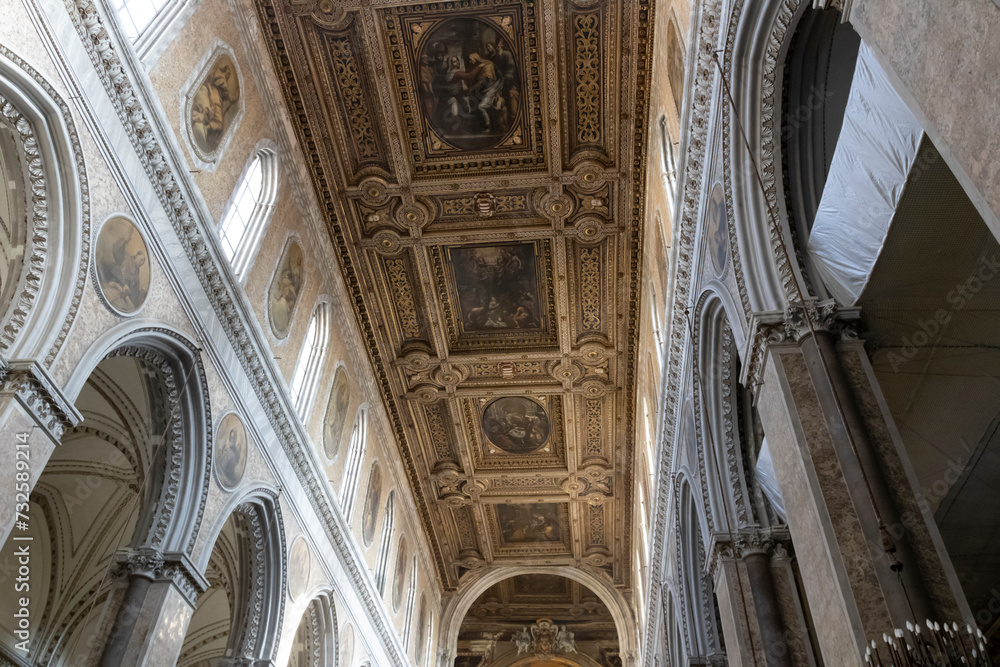  Interior of the Duomo (Cathedral), Naples, Campania, Italy.