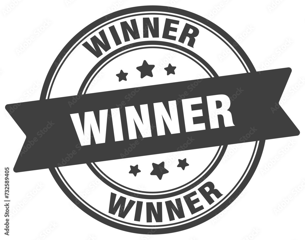 Fototapeta premium winner stamp. winner label on transparent background. round sign