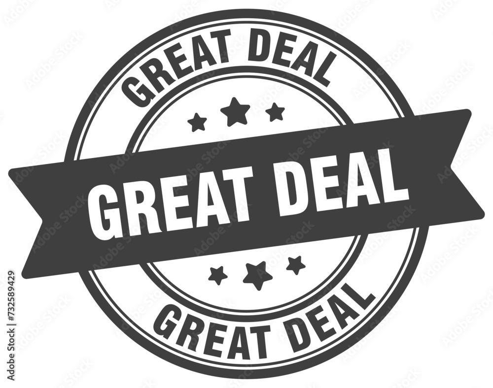 Fototapeta premium great deal stamp. great deal label on transparent background. round sign