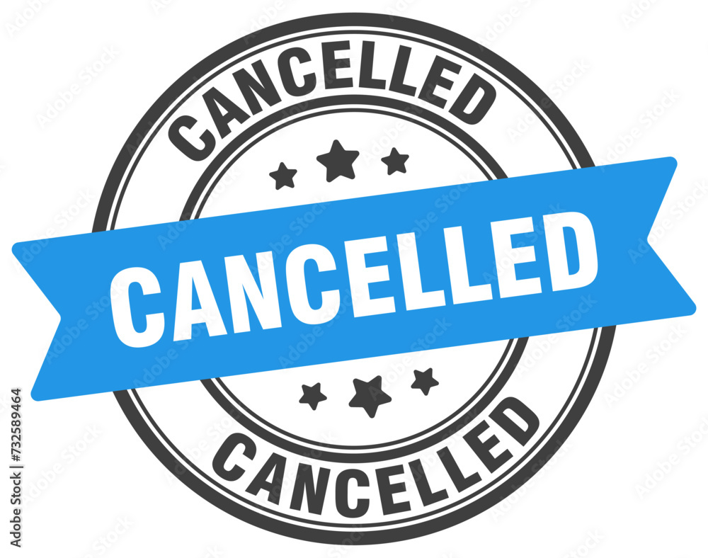 cancelled stamp. cancelled label on transparent background. round sign cancelled stamp. cancelled label on transparent background. round sign