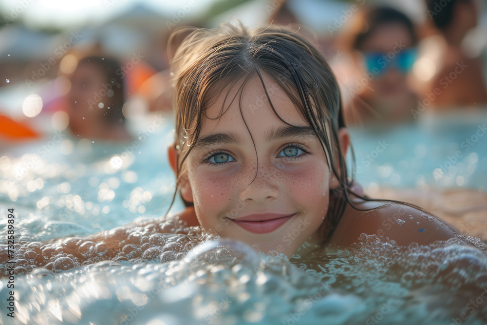 Kid Having Fun in Swimming Pool Kid Having Fun in Swimming Pool