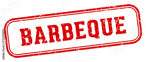 barbeque stamp. barbeque rectangular stamp on white background