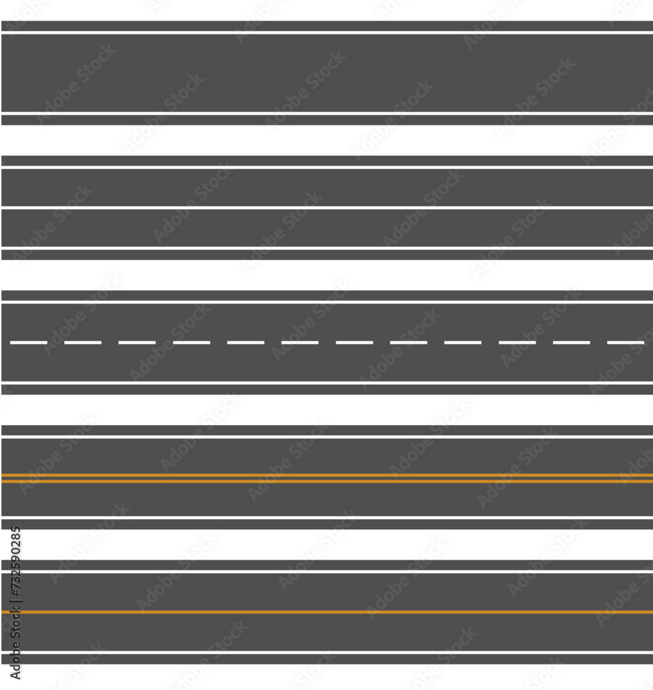 Bending roads and high ways. Road curves geometric design, street intersection. Flat style cartoon roads. Vector Bending roads and high ways. Road curves geometric design, street intersection. Flat style cartoon roads. Vector