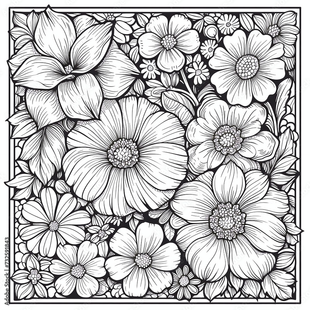 simple coloring page book for adult , zetangle