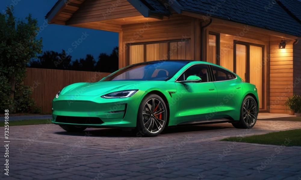 Green Glamour: Generic Electric Car Poses as the Epitome of Modern Luxury Travel
