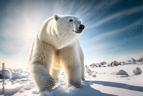 polar bear on ice