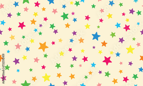 scatter stars childrens party gift wrapping seamless recolorable vector texture background