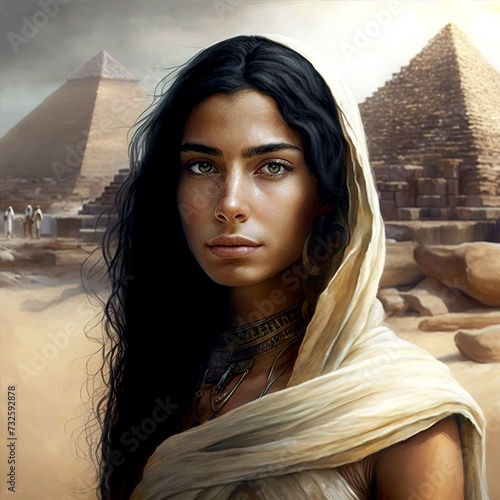 Guardian of the Pharaohs: The Face of a Woman in Tutankhamun's Era photo